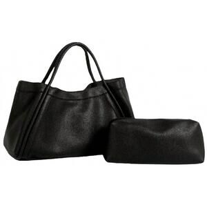 NEW BC HANDBAGS women's structured pebbled tote set in black